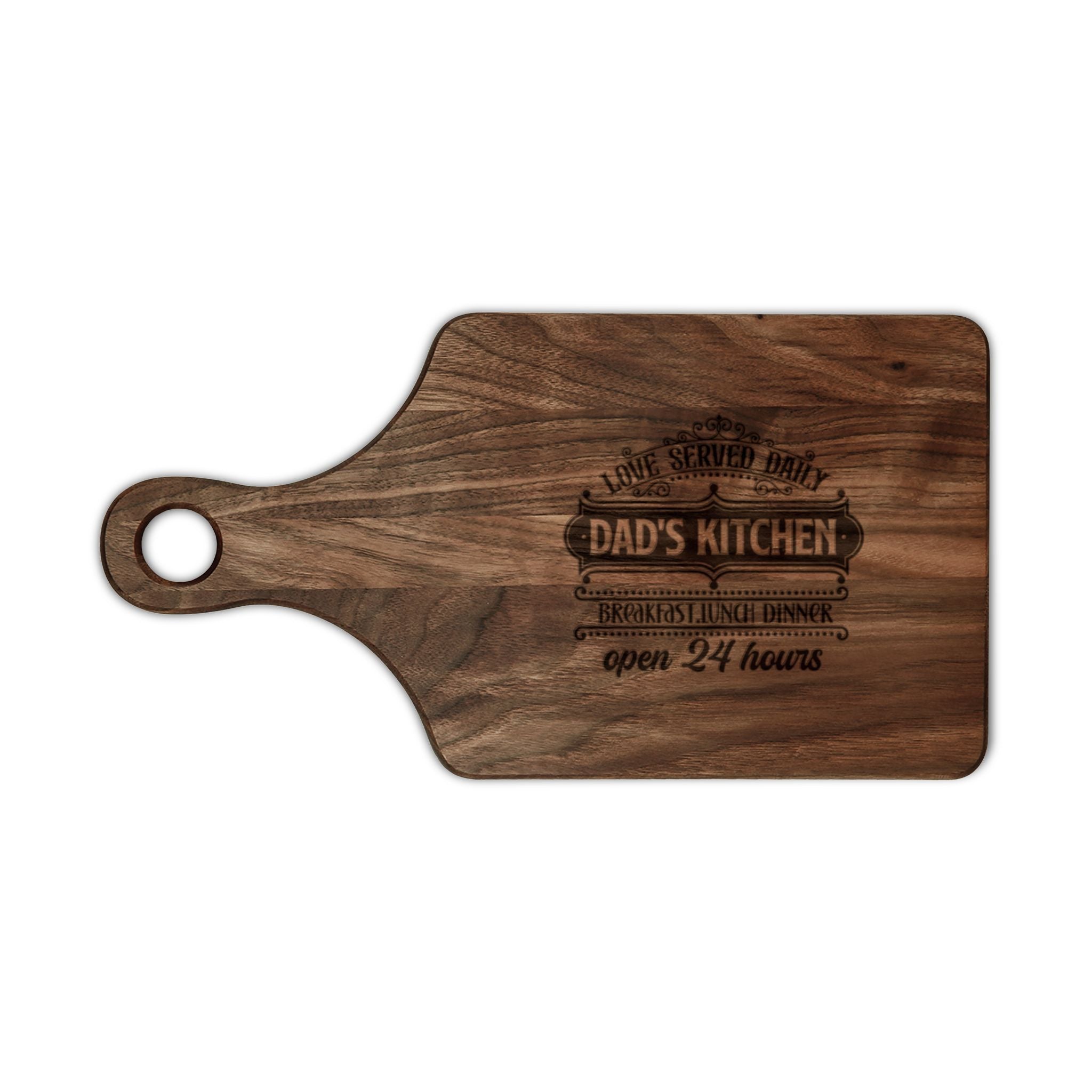 Dad's Kitchen Engraved Wooden Cutting Board