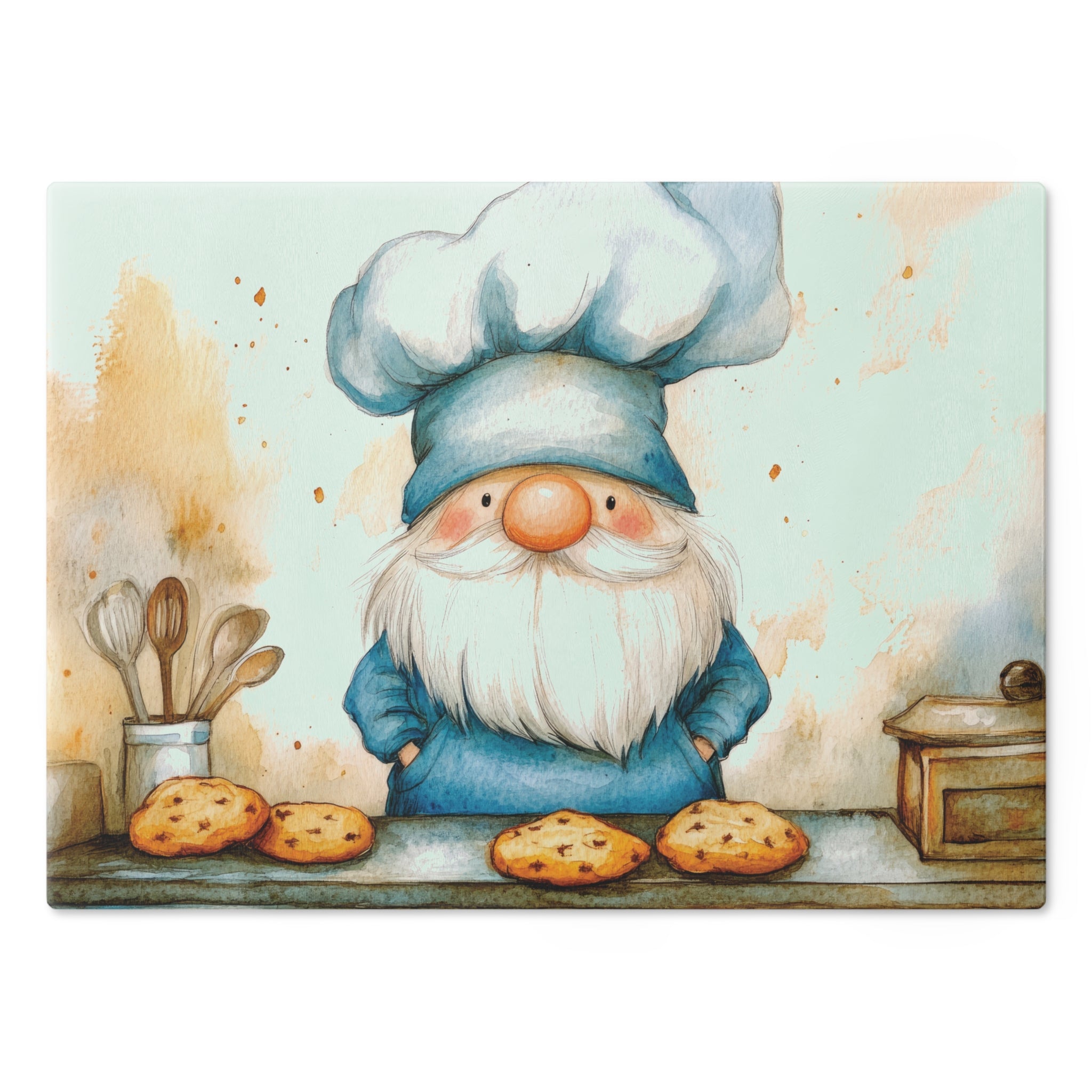 Baking Gnome Tempered Glass Cutting Board