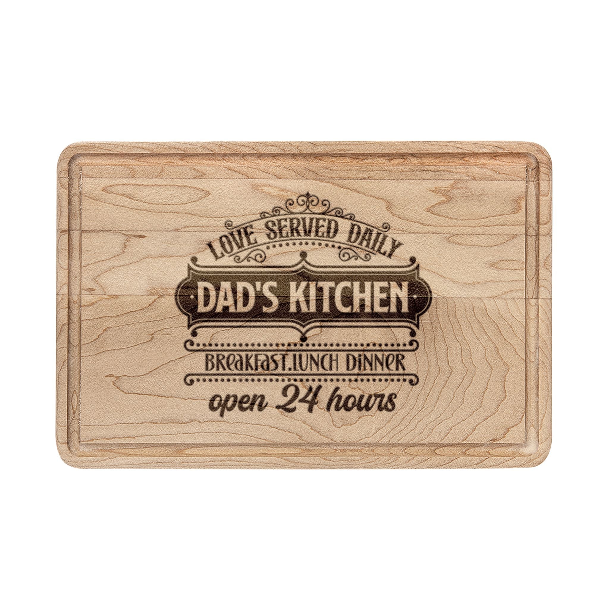 Dad's Kitchen Engraved Wooden Cutting Board