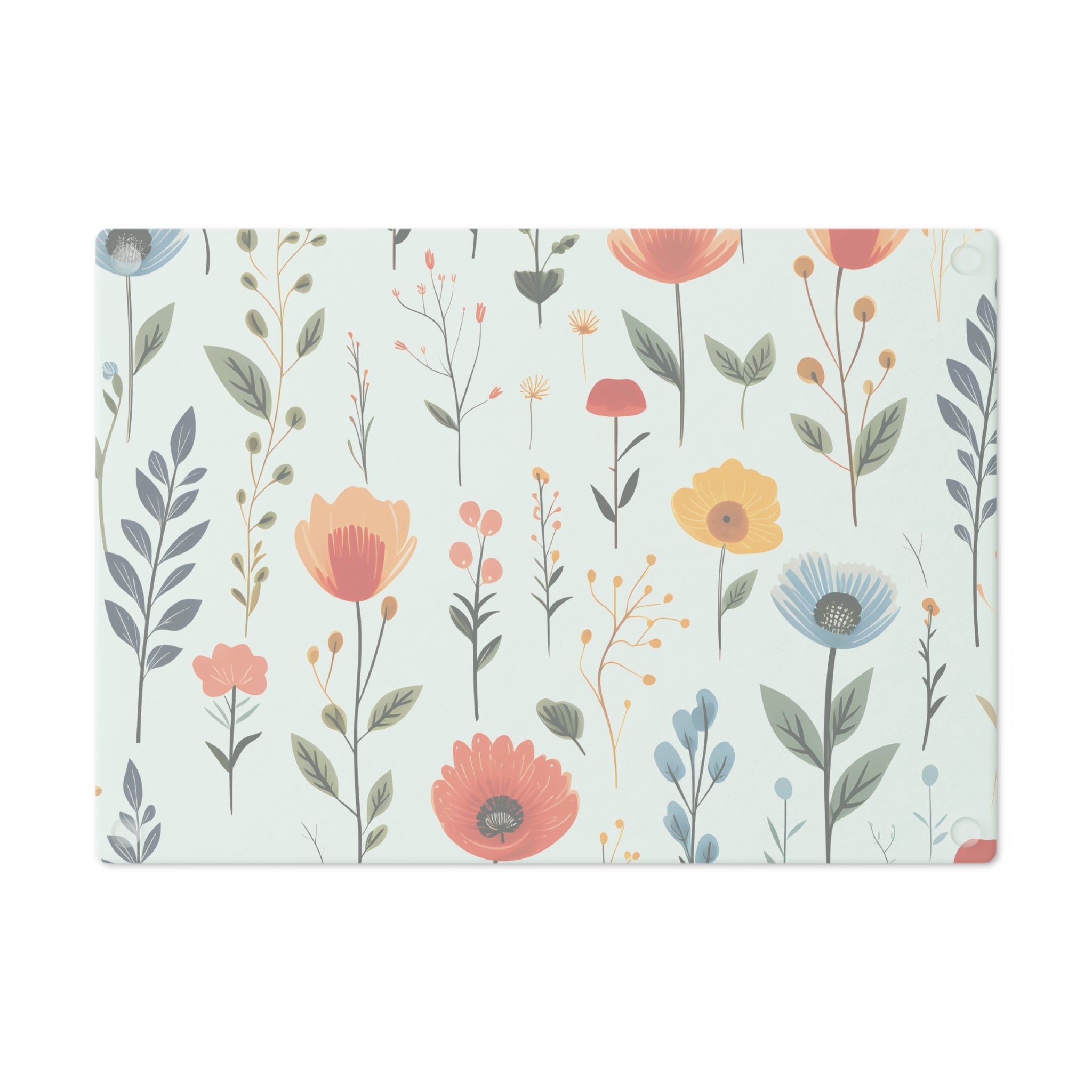 Wildflower Glass Cutting Board — Floral Kitchen Cutting Board
