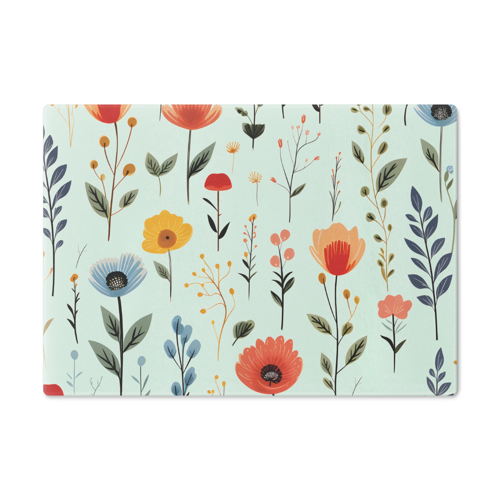 Wildflower Glass Cutting Board — Floral Kitchen Cutting Board