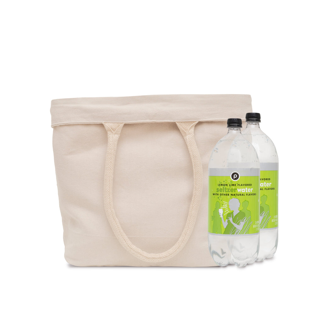Canvas Grocery Tote with Drawstring