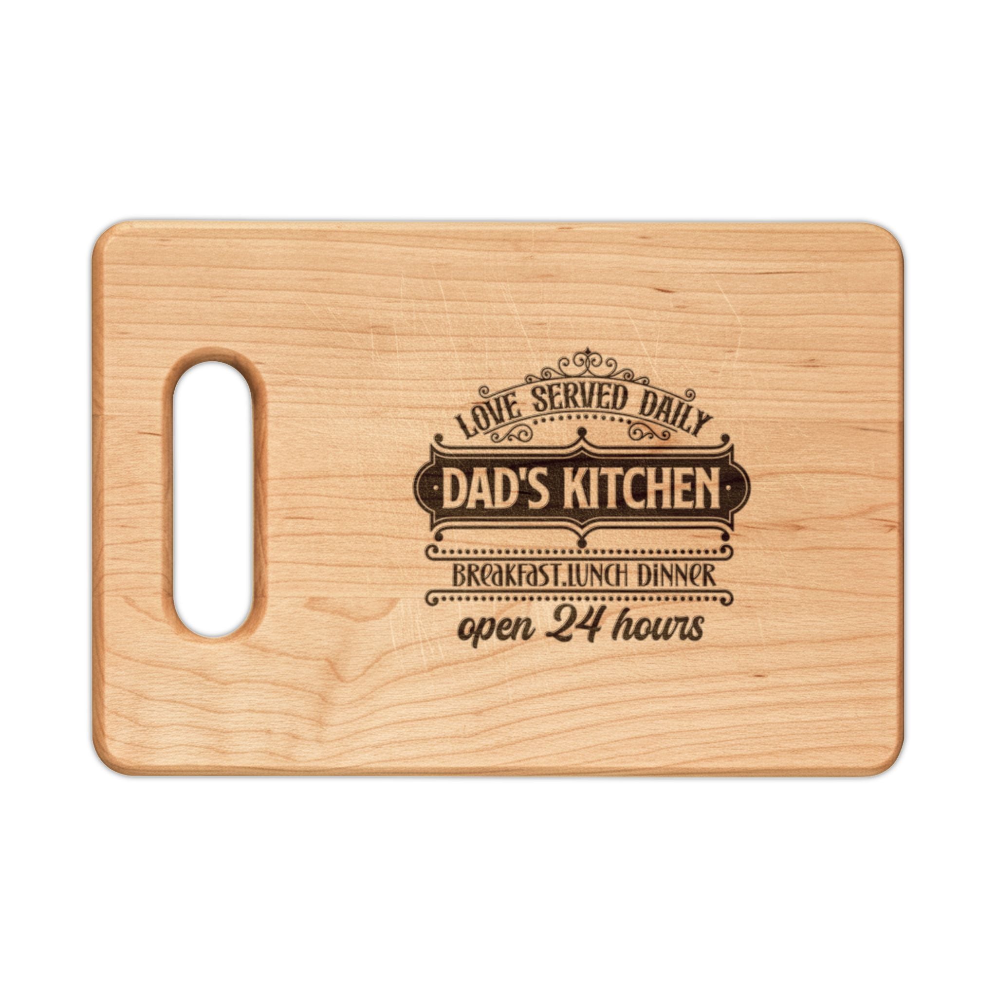Dad's Kitchen Engraved Wooden Cutting Board