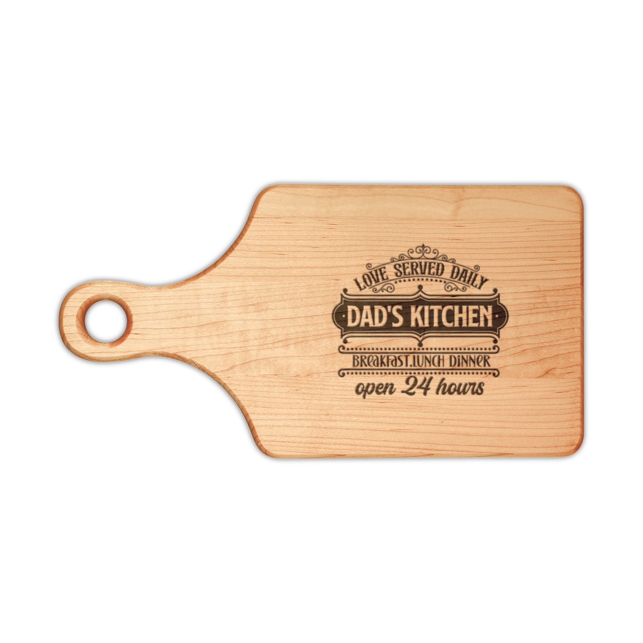 Dad's Kitchen Engraved Wooden Cutting Board