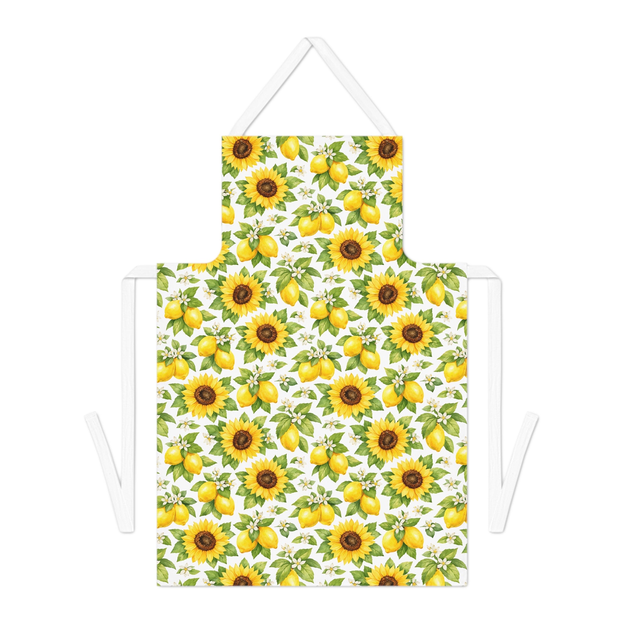 Lemon & Sunflower Apron — Bright Citrus Kitchen Chef Apron