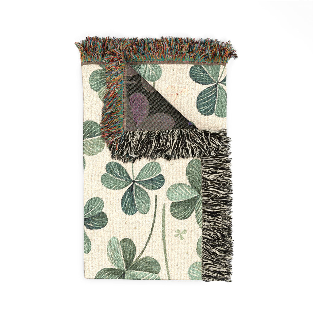 Shamrock & Floral Woven Blanket — St. Patrick’s Day Cozy Throw