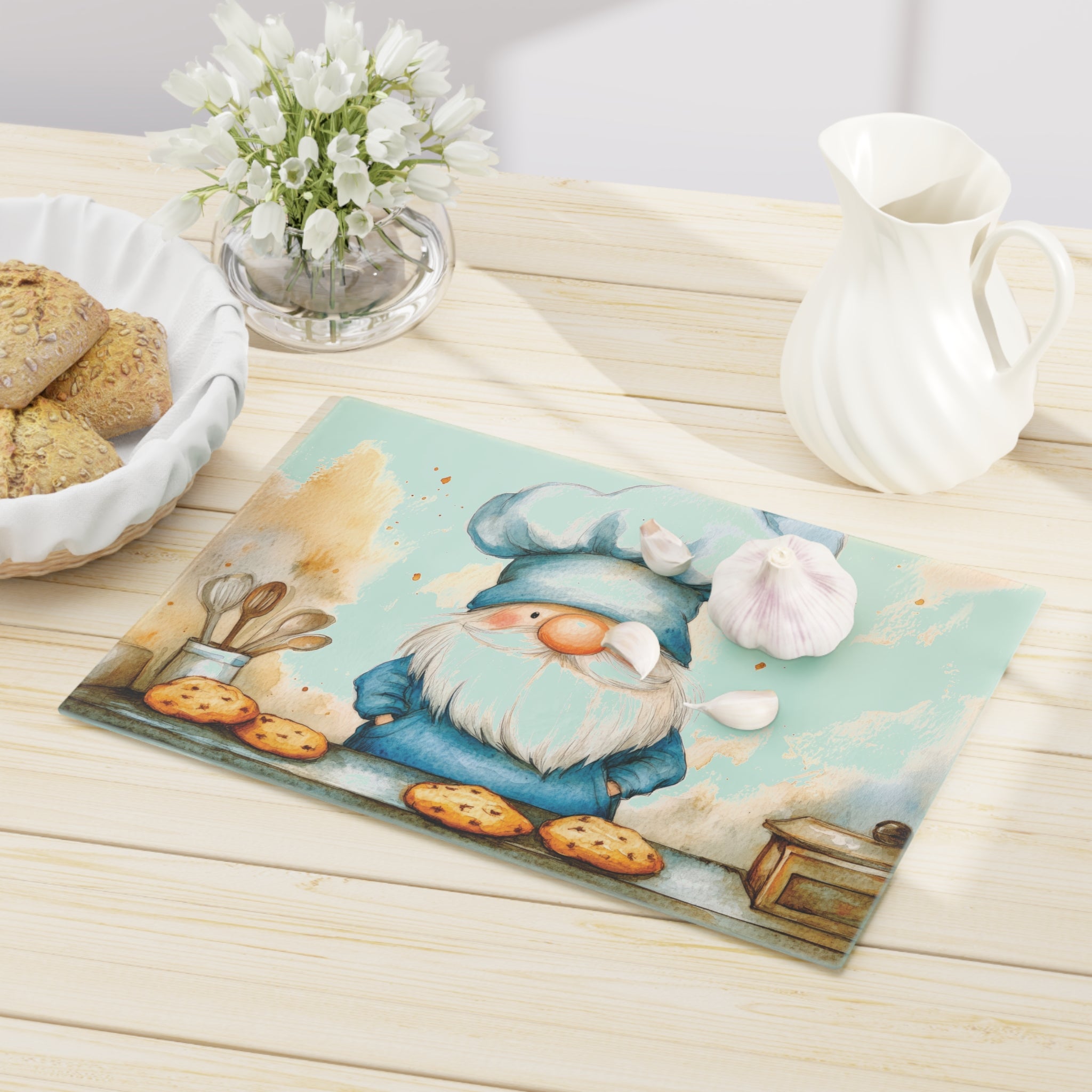 Baking Gnome Tempered Glass Cutting Board