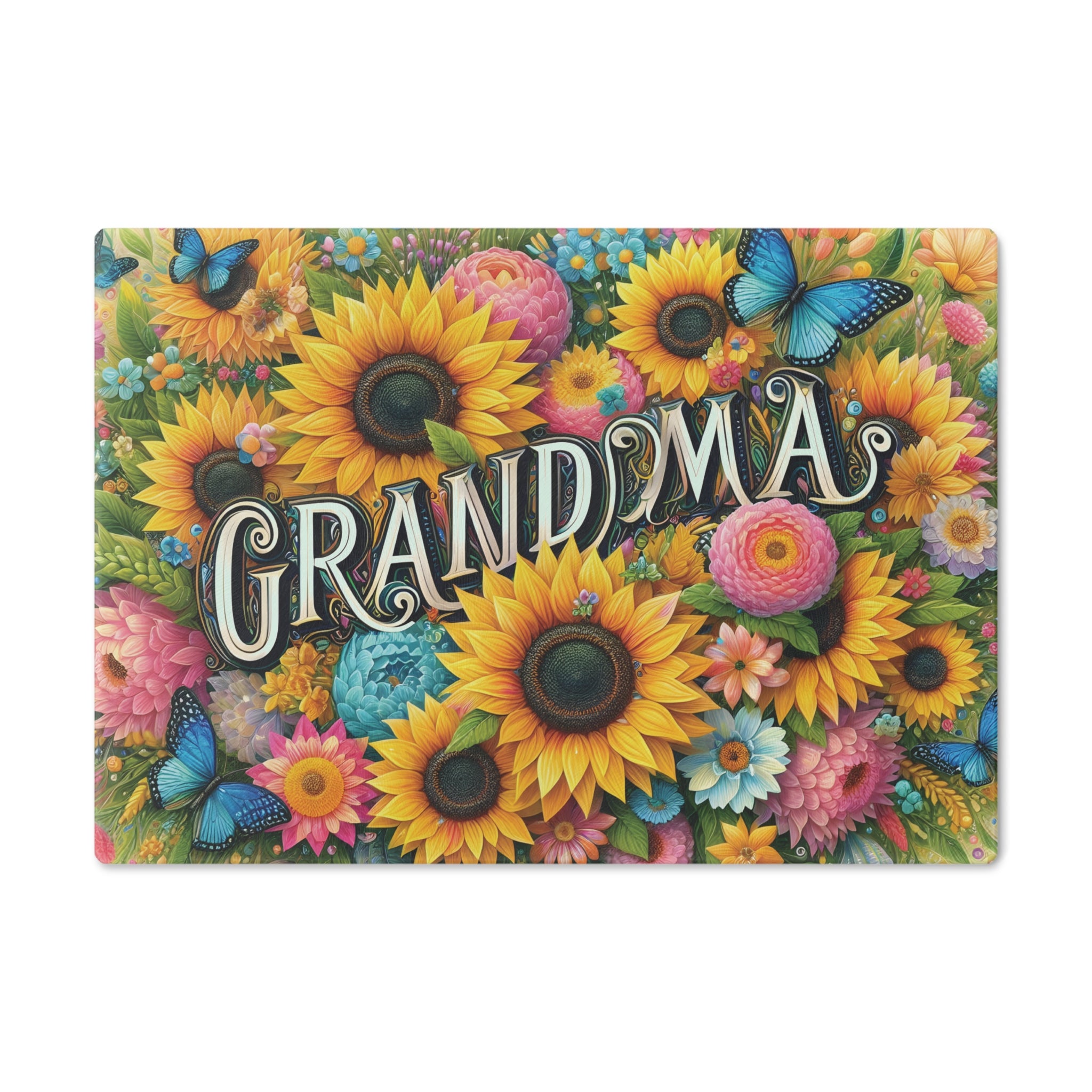 Sunflower Cutting Board — "Grandma" Printed Kitchen Gift