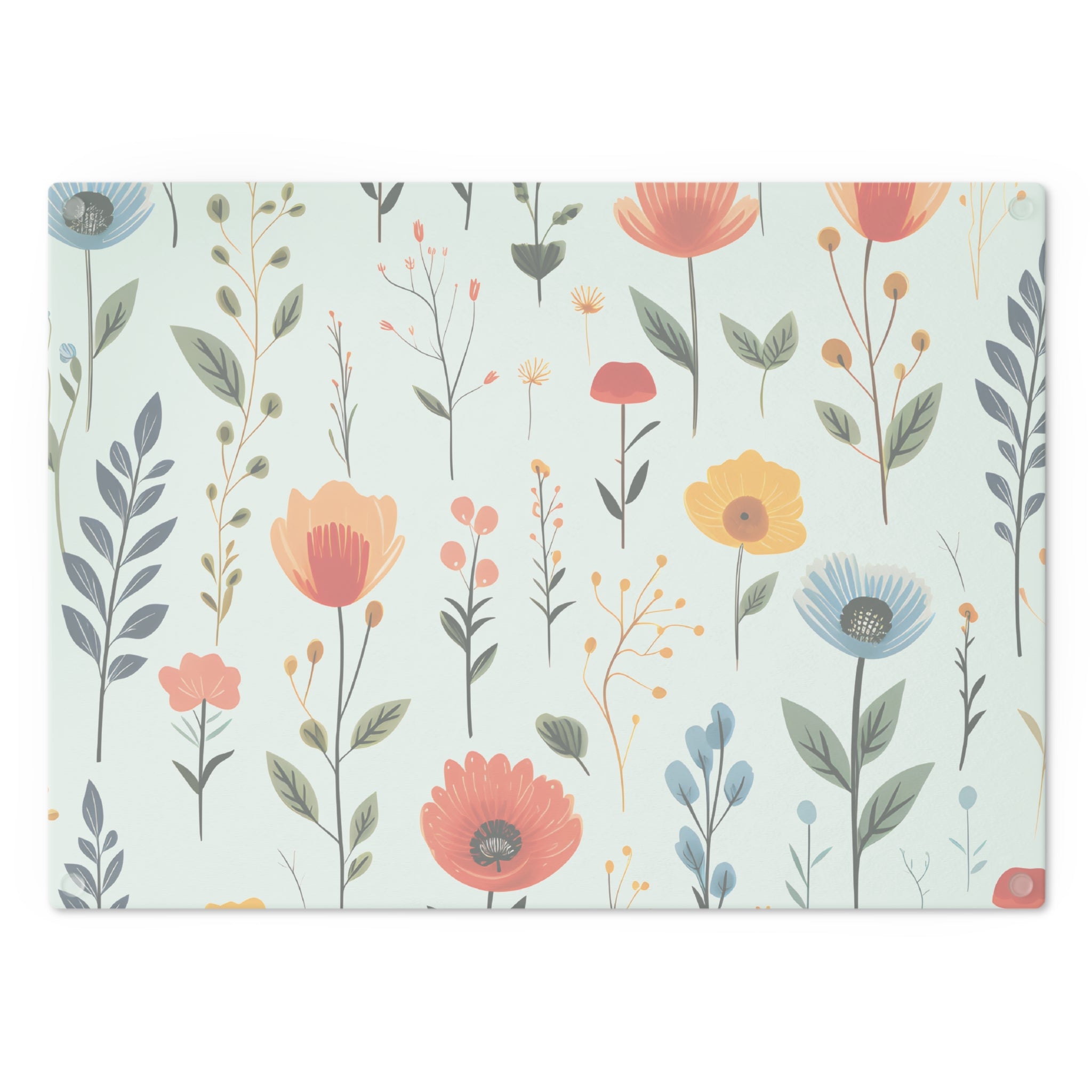 Wildflower Glass Cutting Board — Floral Kitchen Cutting Board