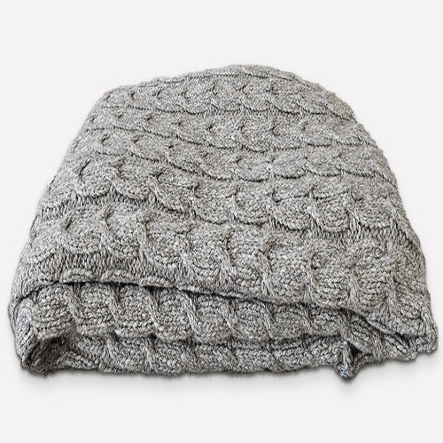 Muru Collection - Handloomed Peruvian Pima Cotton & Undyed Baby Alpaca Graphite Cable Throw Blanket From Peru