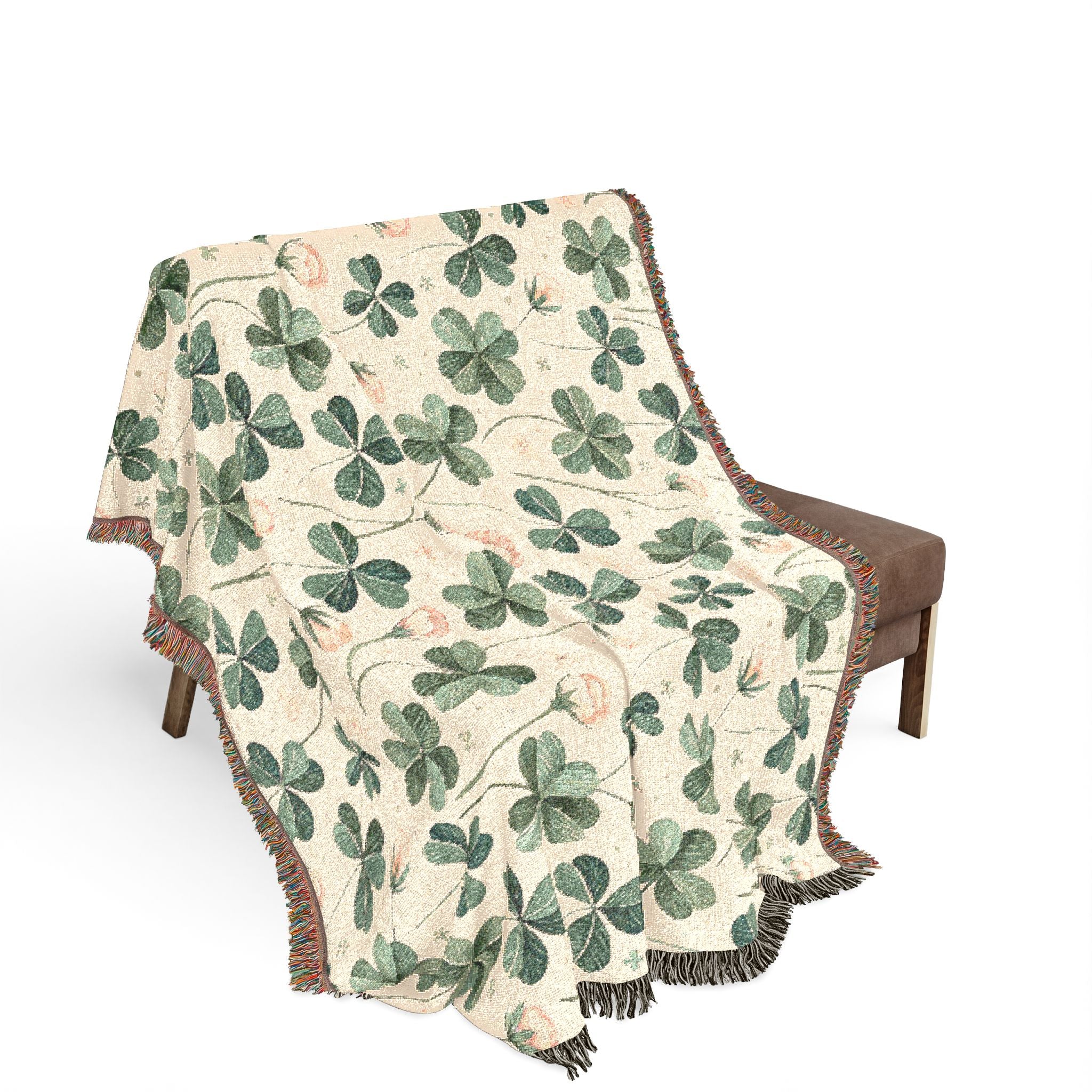 Shamrock & Floral Woven Blanket — St. Patrick’s Day Cozy Throw