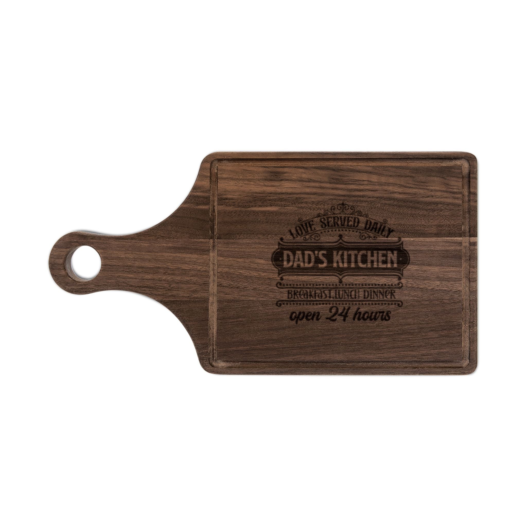 Dad's Kitchen Engraved Wooden Cutting Board