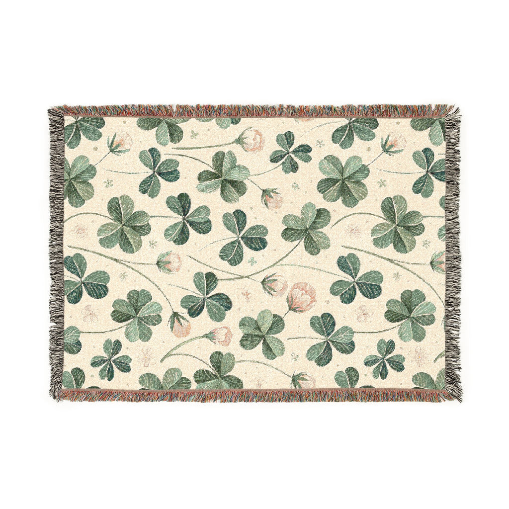 Shamrock & Floral Woven Blanket — St. Patrick’s Day Cozy Throw