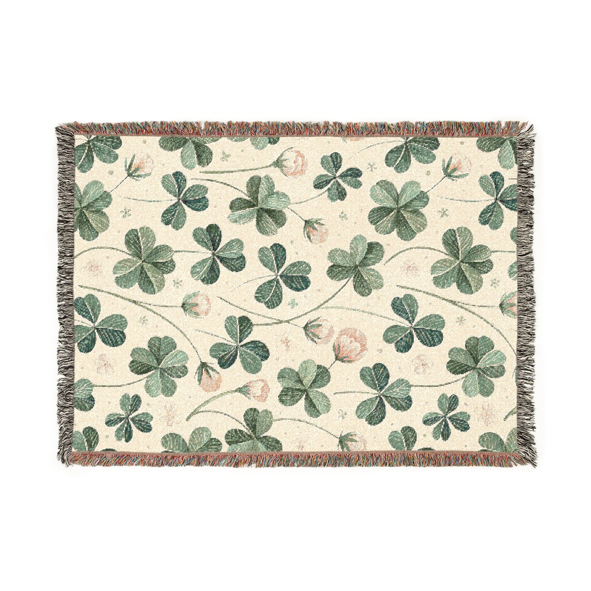 Shamrock & Floral Woven Blanket — St. Patrick’s Day Cozy Throw
