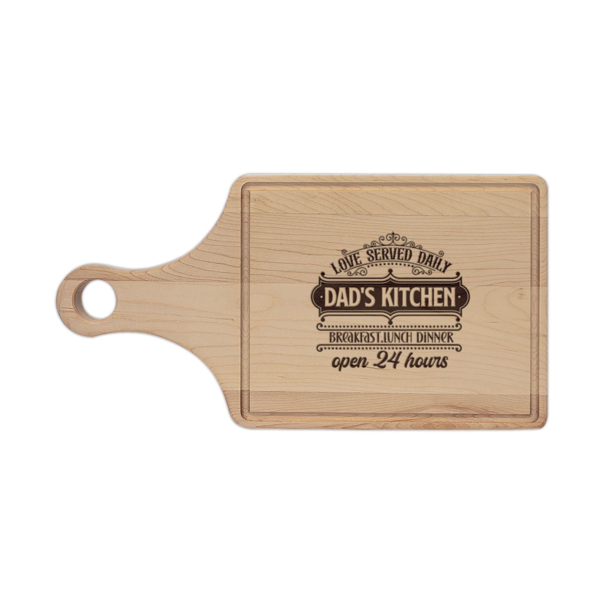 Dad's Kitchen Engraved Wooden Cutting Board