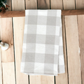 Buffalo Check Tea Hand Towel - Cotton Kitchen Tea Towel, Grey Black White