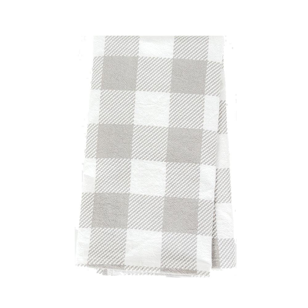 Buffalo Check Tea Hand Towel - Cotton Kitchen Tea Towel, Grey Black White