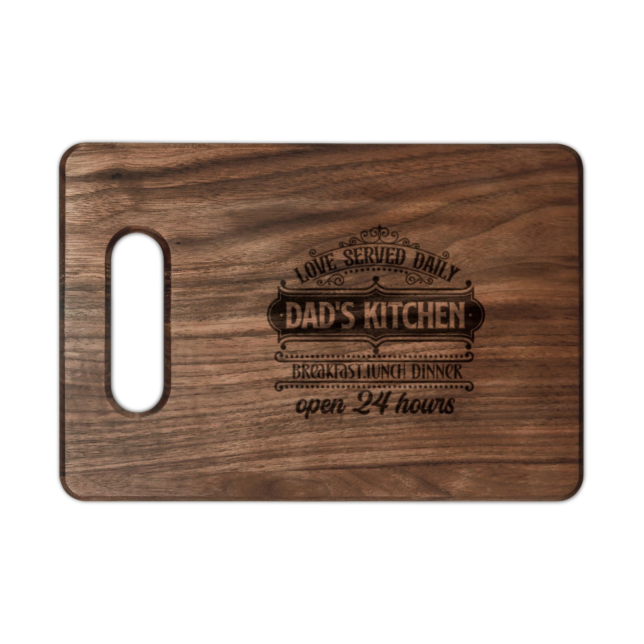 Dad's Kitchen Engraved Wooden Cutting Board