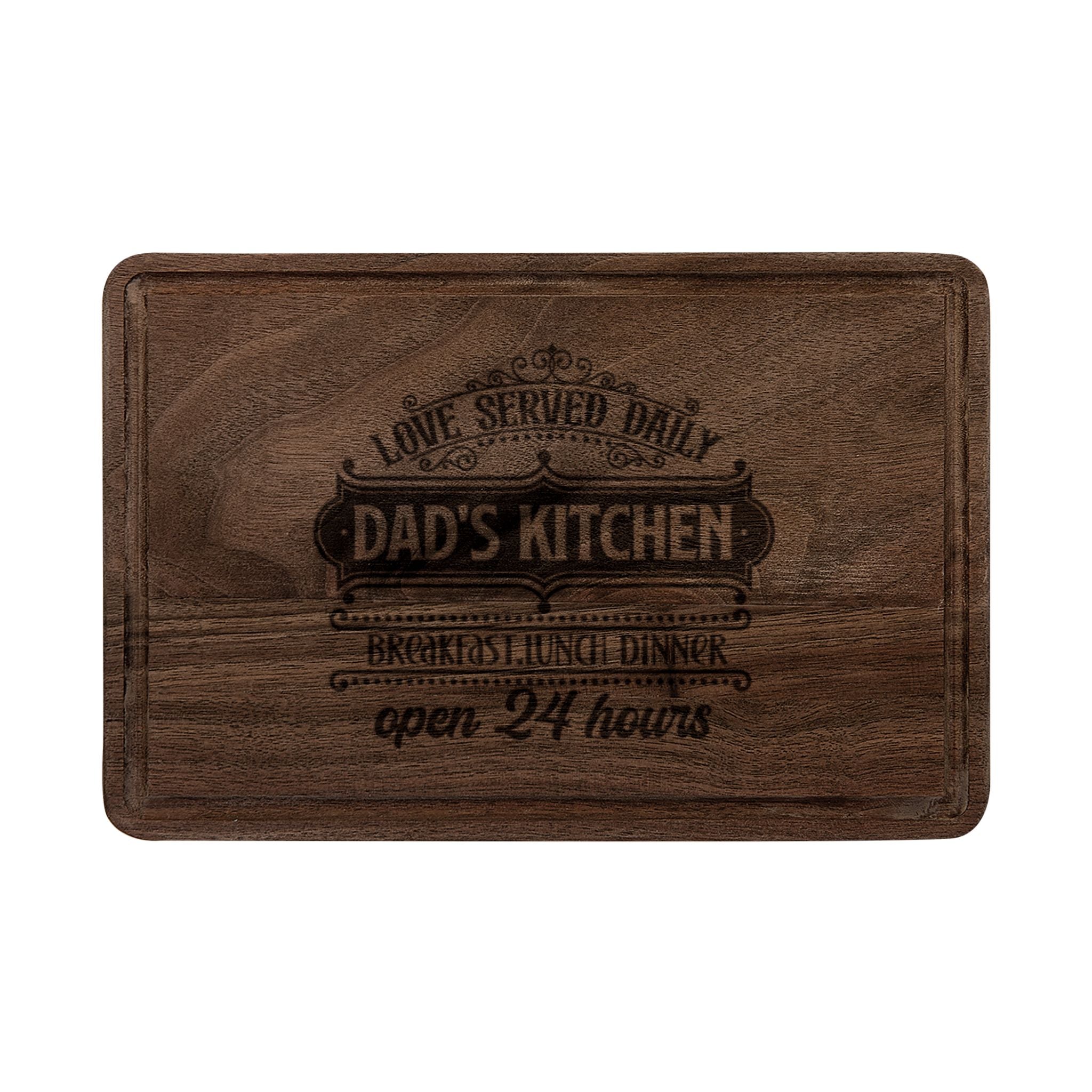 Dad's Kitchen Engraved Wooden Cutting Board