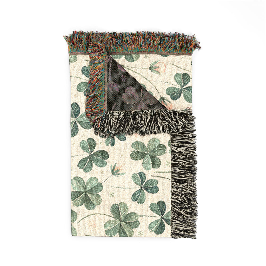 Shamrock & Floral Woven Blanket — St. Patrick’s Day Cozy Throw