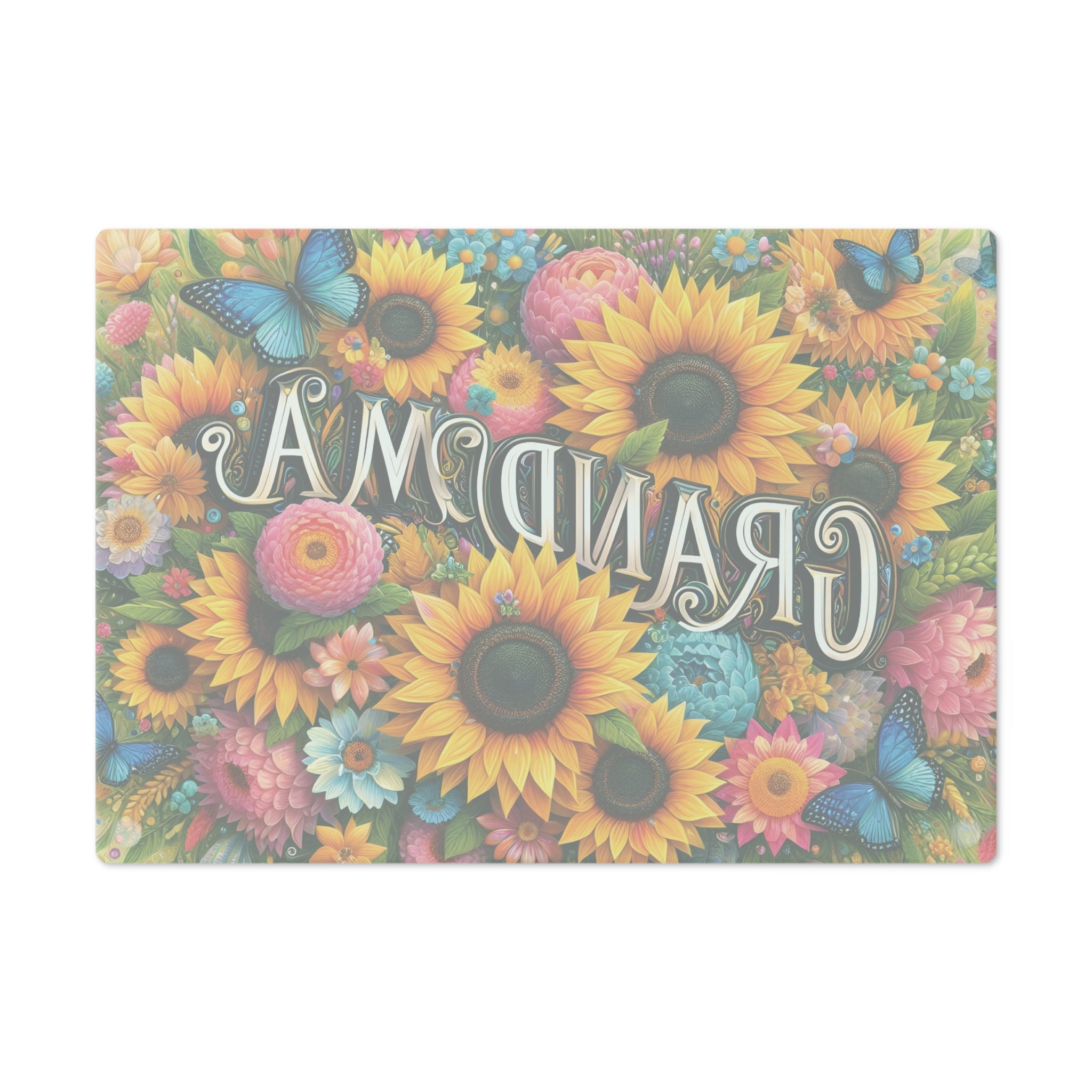 Sunflower Cutting Board — "Grandma" Printed Kitchen Gift