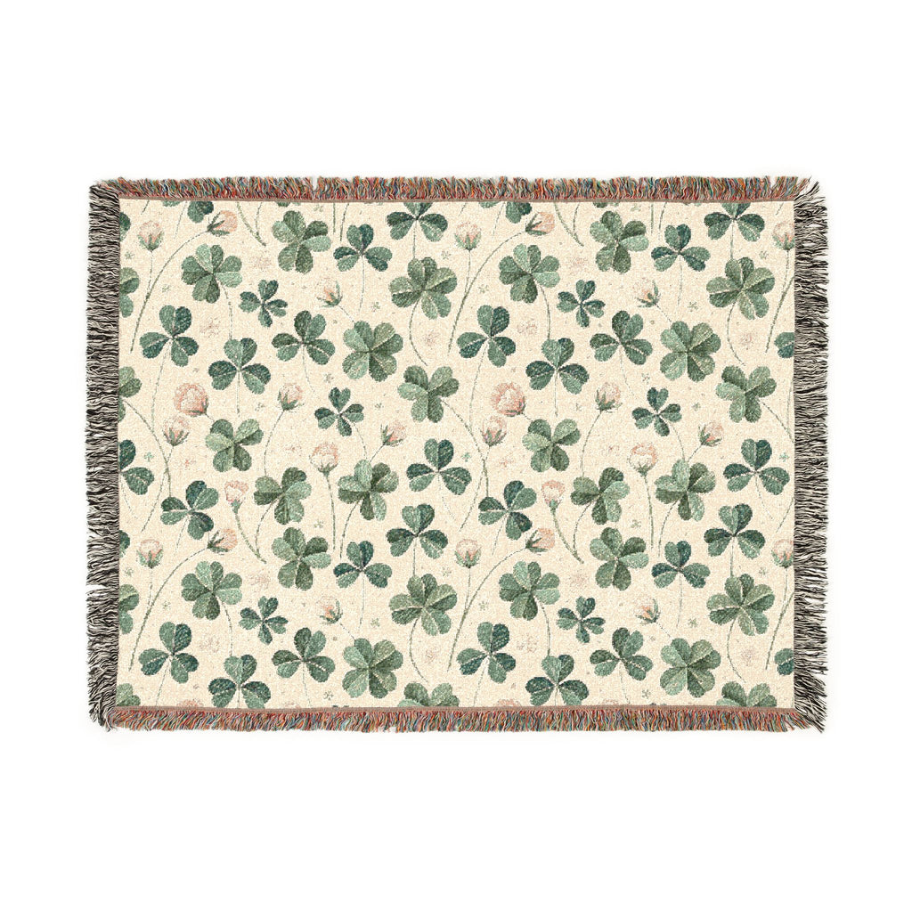 Shamrock & Floral Woven Blanket — St. Patrick’s Day Cozy Throw