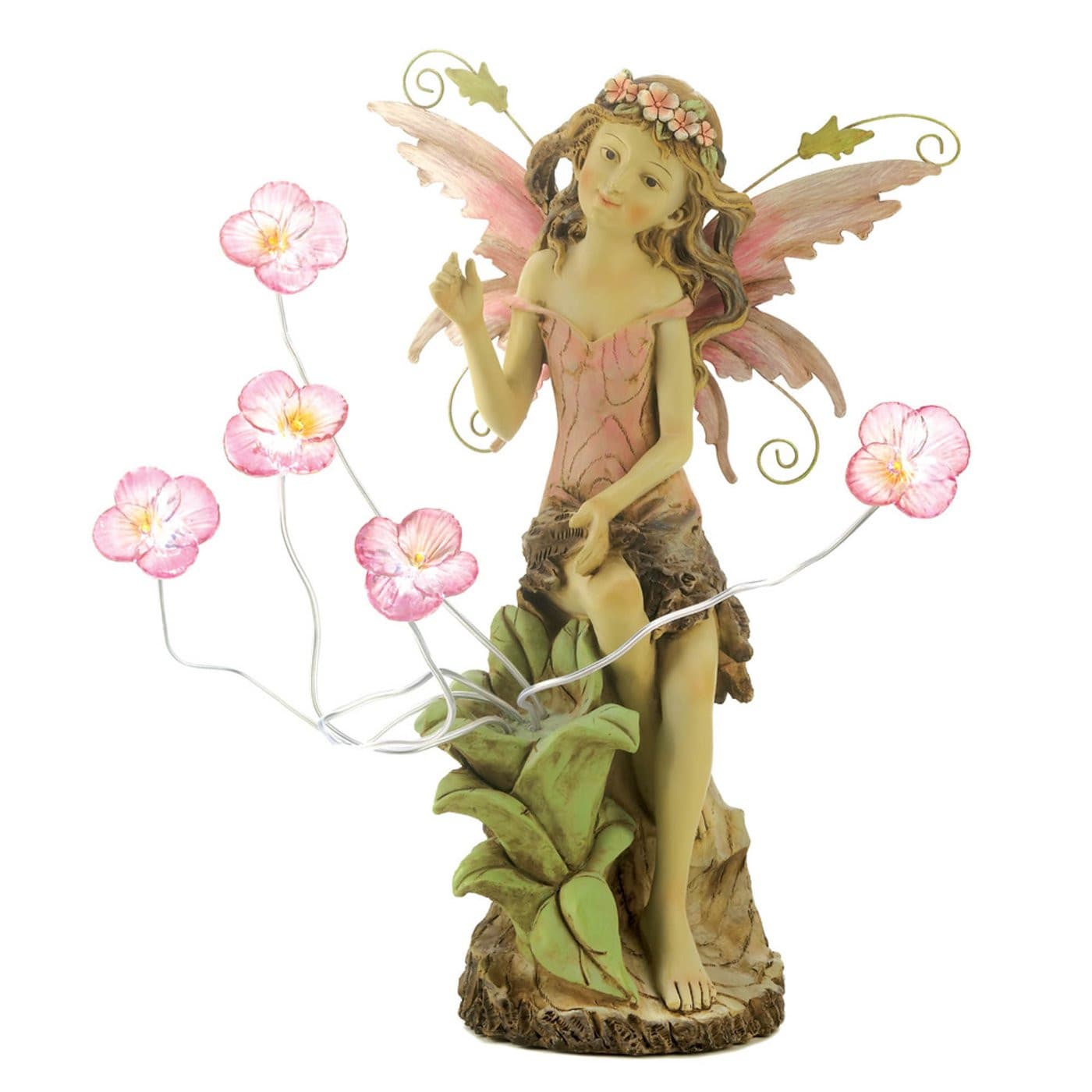 PEONY FAIRY SOLAR STATUE