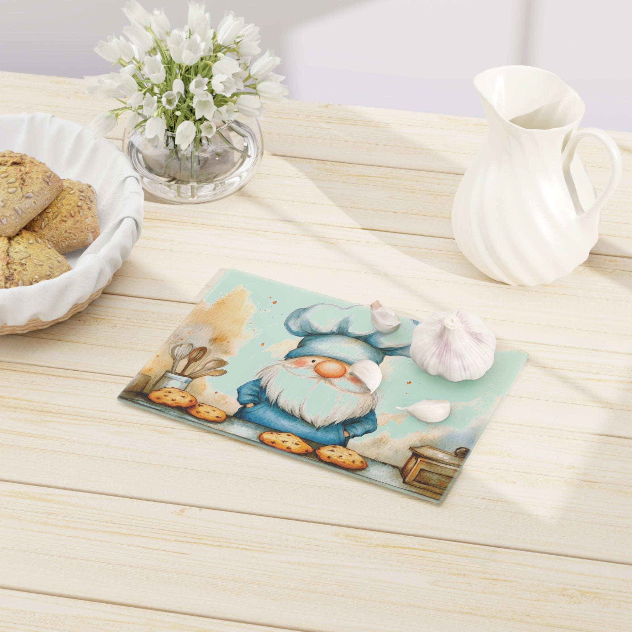 Baking Gnome Tempered Glass Cutting Board
