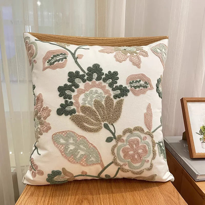 DecorBites™ Luxe Embroidered Cushion Cover, Premium Decor Pillowcases