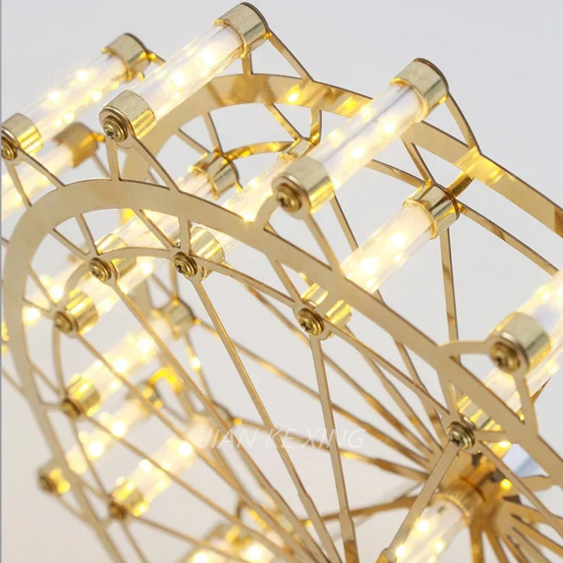 DecorBites™ LED Ferris Wheel Table Lamp for Bedroom Decor Stainless Steel Night Light