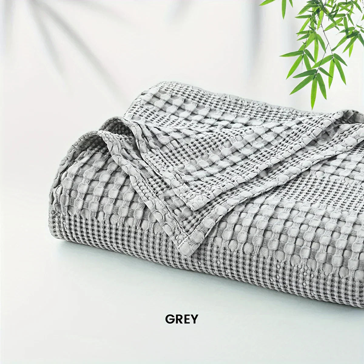 DecorBites™ Bamboo Cotton Waffle Blanket - Lightweight Breathable Blanket