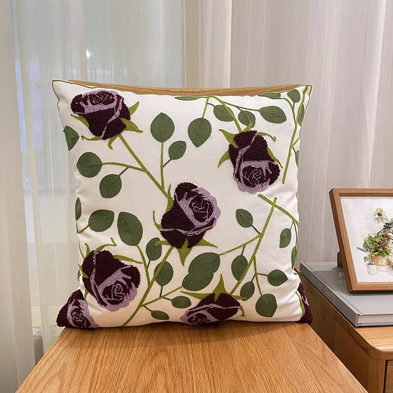 DecorBites™ Luxe Embroidered Cushion Cover, Premium Decor Pillowcases