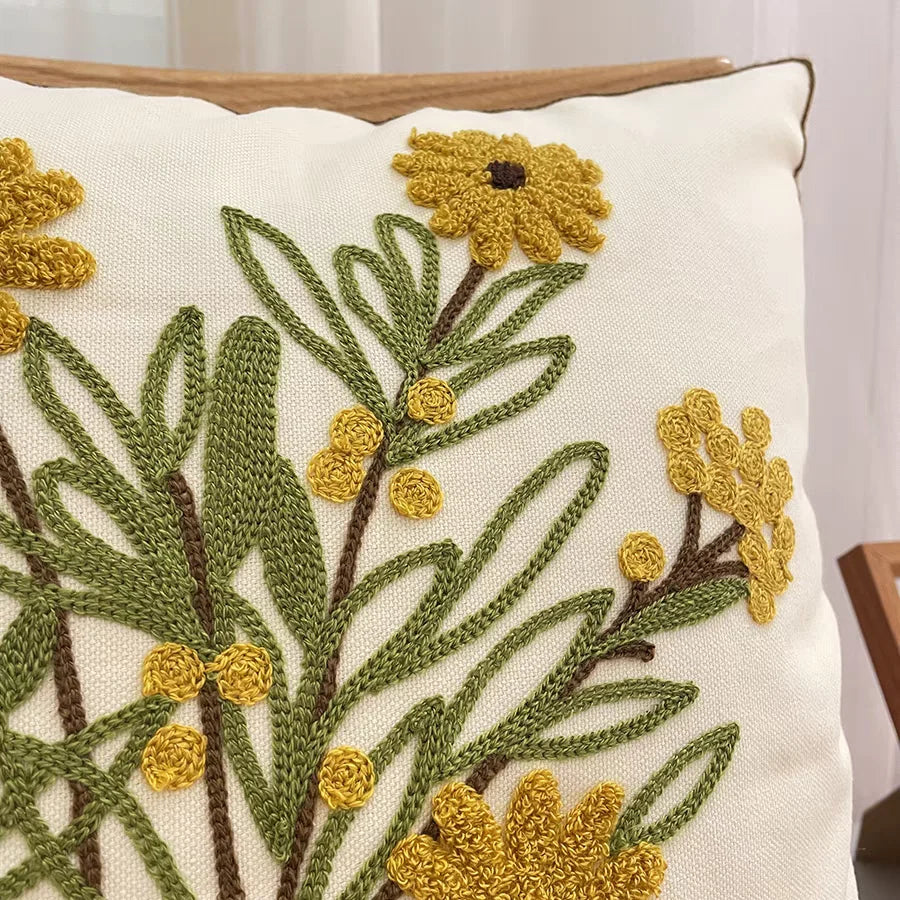 DecorBites™ Luxe Embroidered Cushion Cover, Premium Decor Pillowcases