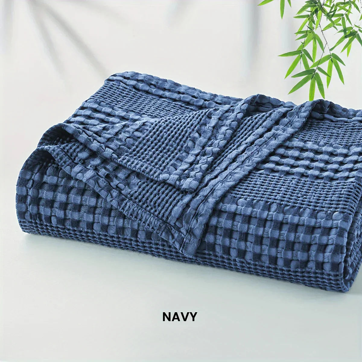 DecorBites™ Bamboo Cotton Waffle Blanket - Lightweight Breathable Blanket