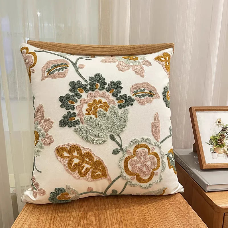 DecorBites™ Luxe Embroidered Cushion Cover, Premium Decor Pillowcases