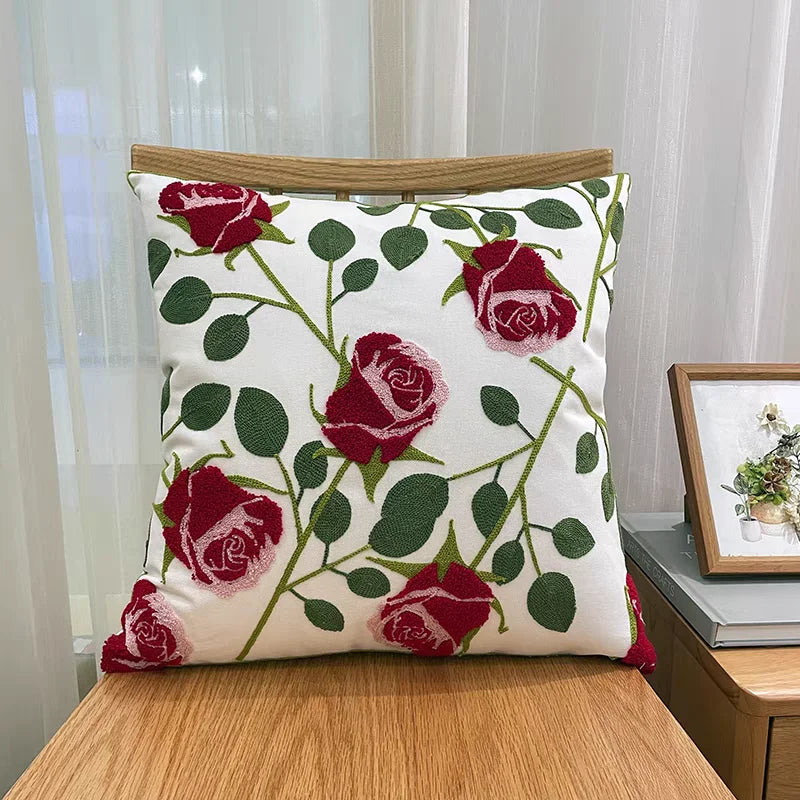 DecorBites™ Luxe Embroidered Cushion Cover, Premium Decor Pillowcases