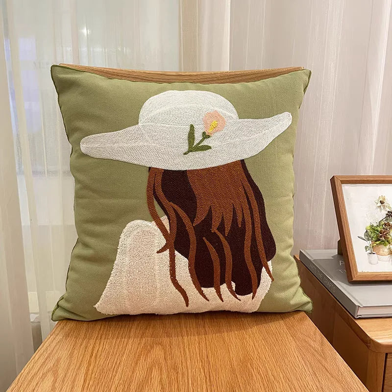 DecorBites™ Luxe Embroidered Cushion Cover, Premium Decor Pillowcases