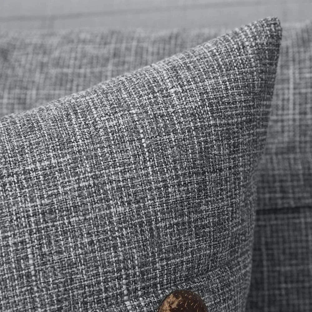 DecorBites™ Linen Button Sofa Cushion Cover Set for Living Room and Bed