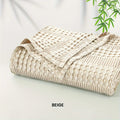 DecorBites™ Bamboo Cotton Waffle Blanket - Lightweight Breathable Blanket