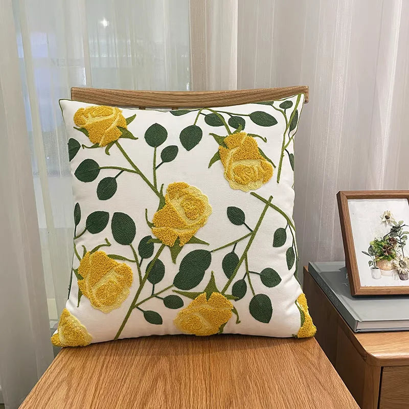 DecorBites™ Luxe Embroidered Cushion Cover, Premium Decor Pillowcases