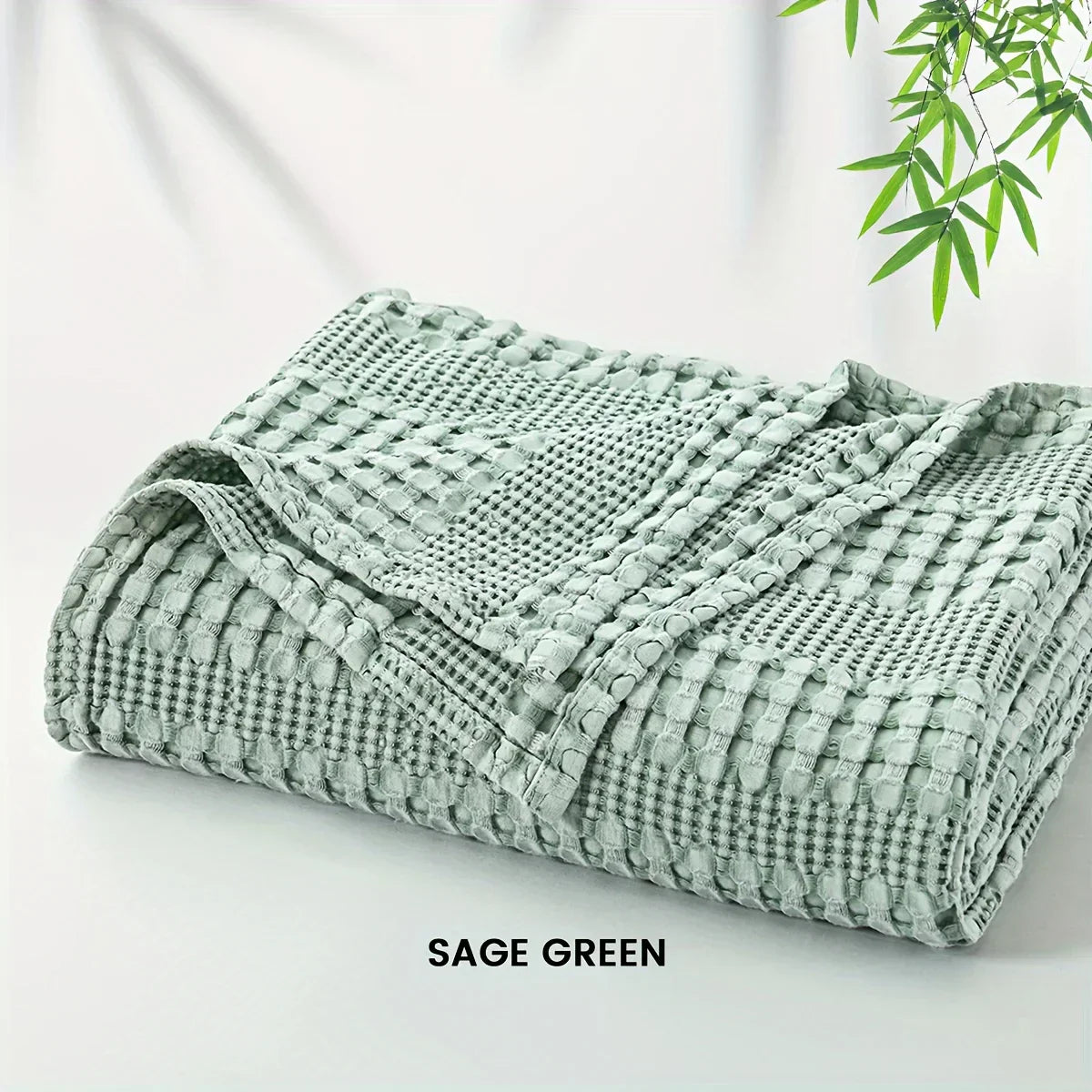 DecorBites™ Bamboo Cotton Waffle Blanket - Lightweight Breathable Blanket