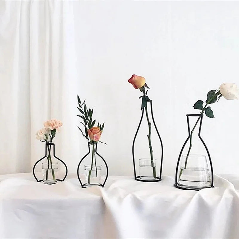 DecorBites™ Retro Iron Flower Vase for Home and Garden