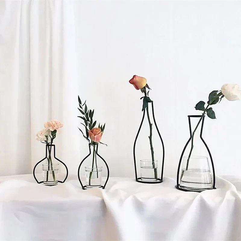 DecorBites™ Retro Iron Flower Vase for Home and Garden