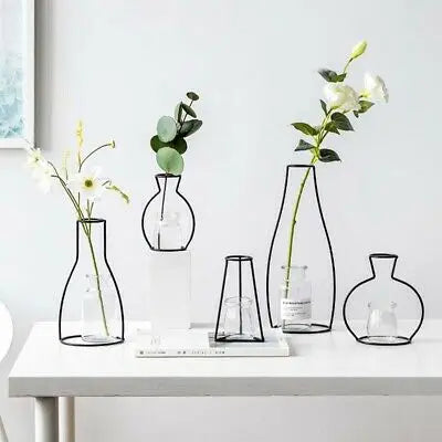 DecorBites™ Retro Iron Flower Vase for Home and Garden
