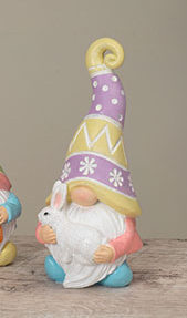Easter Gnome Figurine - 6 Inch - Carrying a Bunny