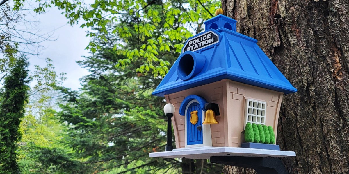 Police Station Birdhouse – Fun Law Enforcement Birdhouse for Garden or Home Decor