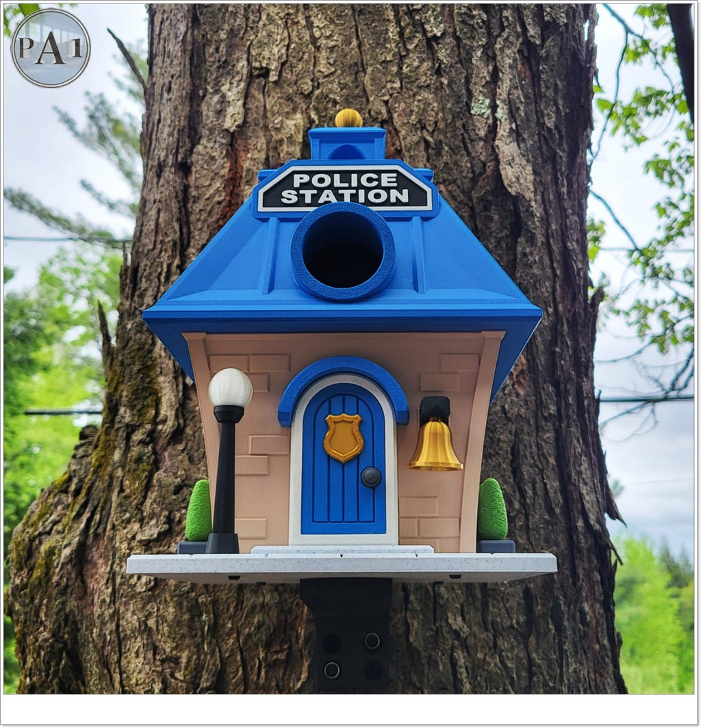 Police Station Birdhouse – Fun Law Enforcement Birdhouse for Garden or Home Decor