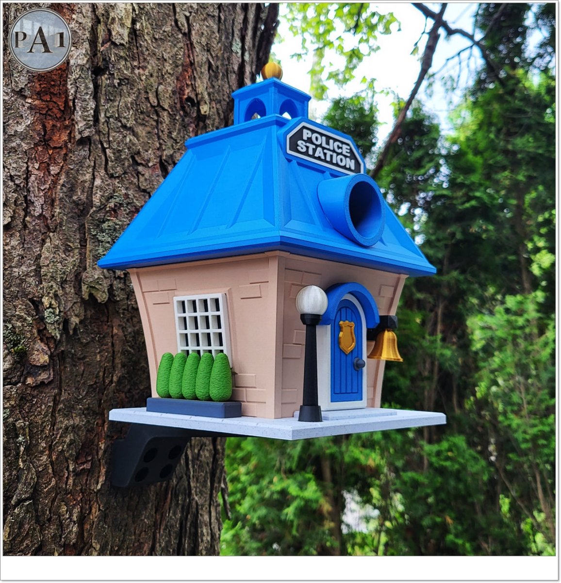 Police Station Birdhouse – Fun Law Enforcement Birdhouse for Garden or Home Decor