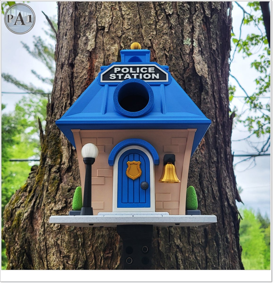 Police Station Birdhouse – Fun Law Enforcement Birdhouse for Garden or Home Decor