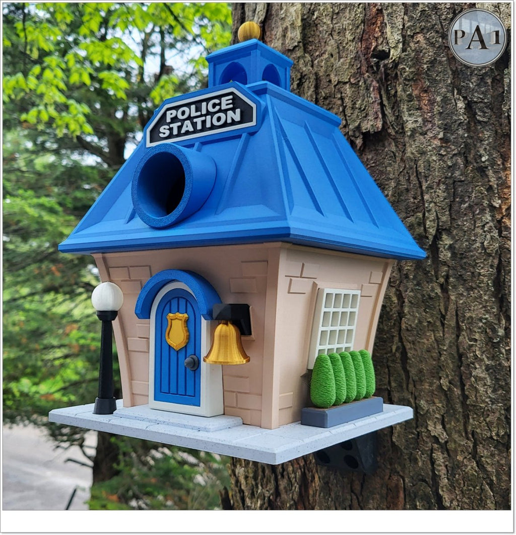 Police Station Birdhouse – Fun Law Enforcement Birdhouse for Garden or Home Decor